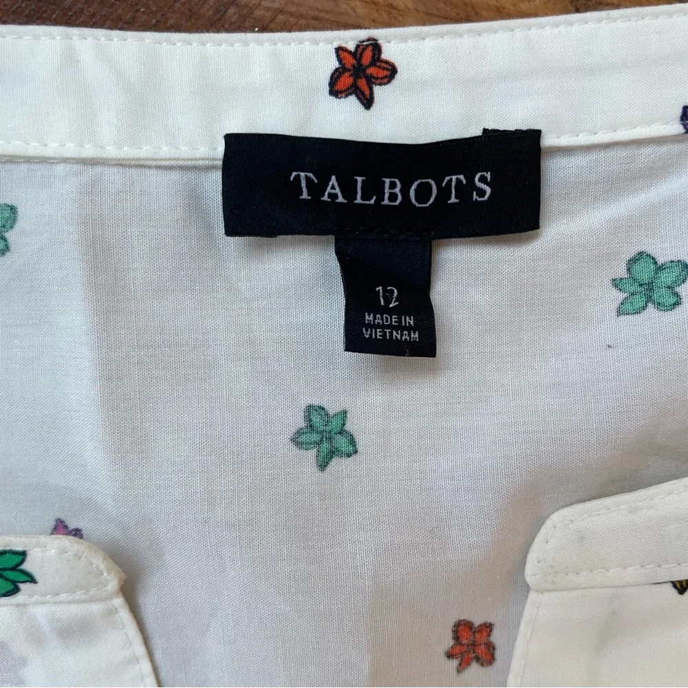 Talbots Cotton Poplin Midi Button Down Shirt Dress in Blissful Floral size 12 - Picture 7 of 14